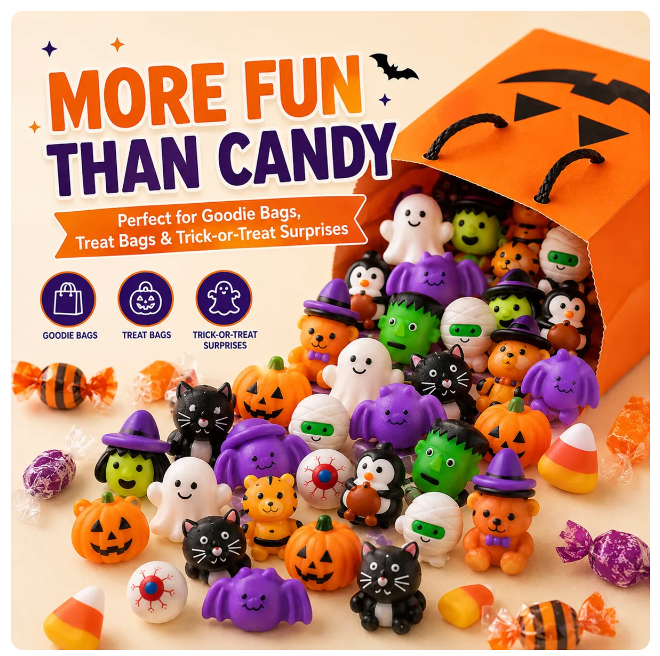 🔥 Last Day 60% OFF — 30PCS Halloween Mochi Squishy Toys | Random Styles | Party Favors