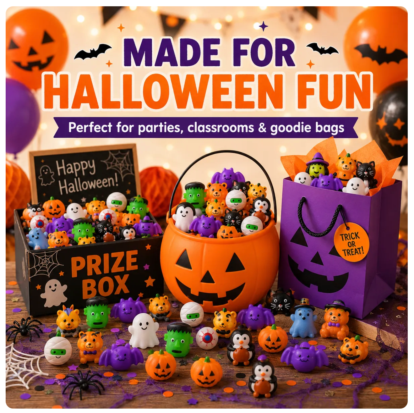 🔥 Last Day 60% OFF — 30PCS Halloween Mochi Squishy Toys | Random Styles | Party Favors