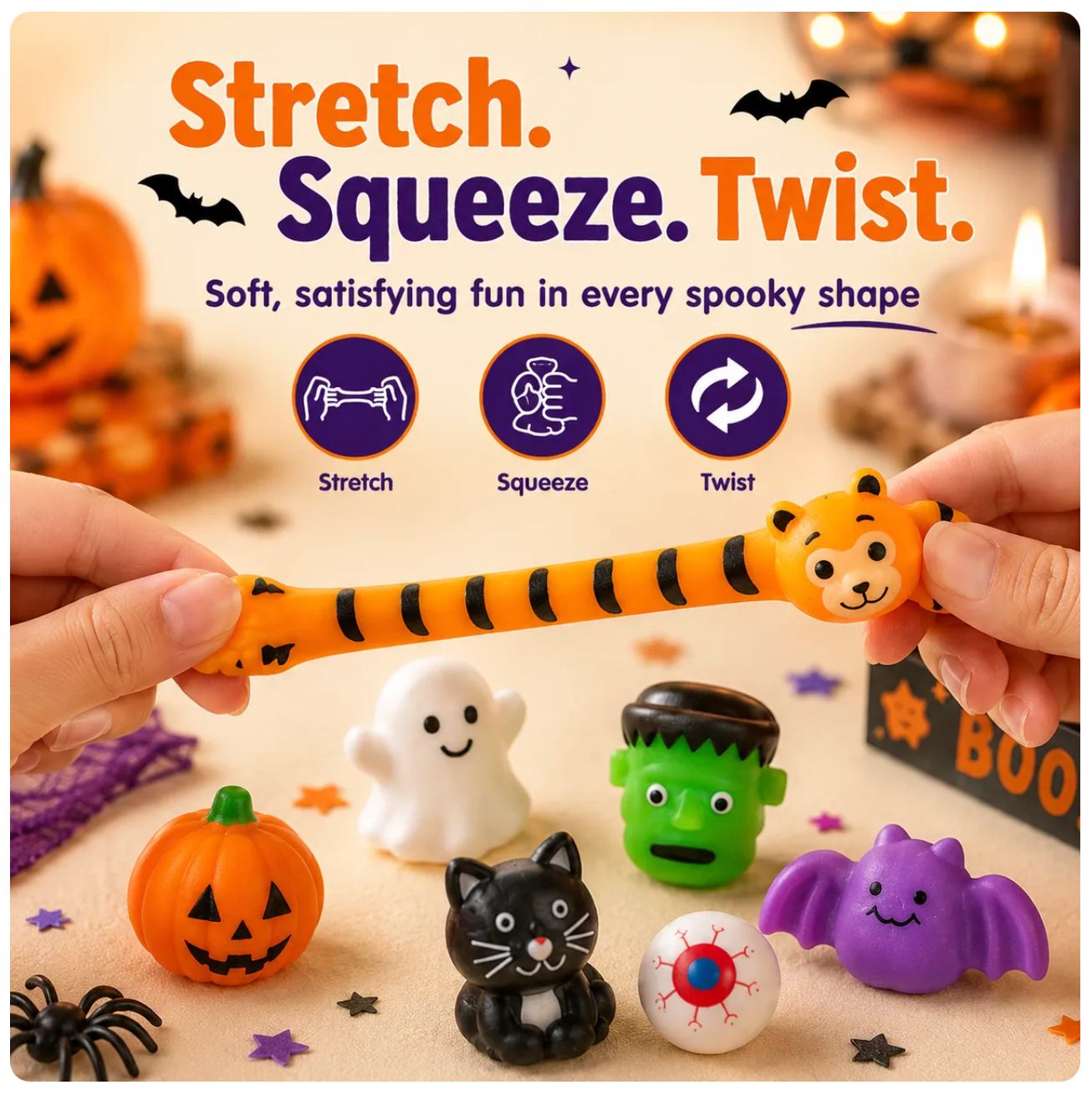 🔥 Last Day 60% OFF — 30PCS Halloween Mochi Squishy Toys | Random Styles | Party Favors